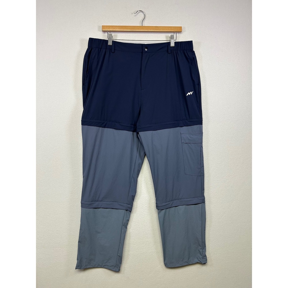Gorpcore Monster Valley Men XXL Navy Grey Convertible Zip Off Cargo Hiking Pants